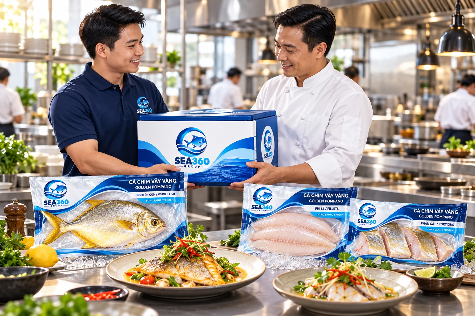 Minh họa cung ứng thủy sản cho nhà hàng Việt Nam