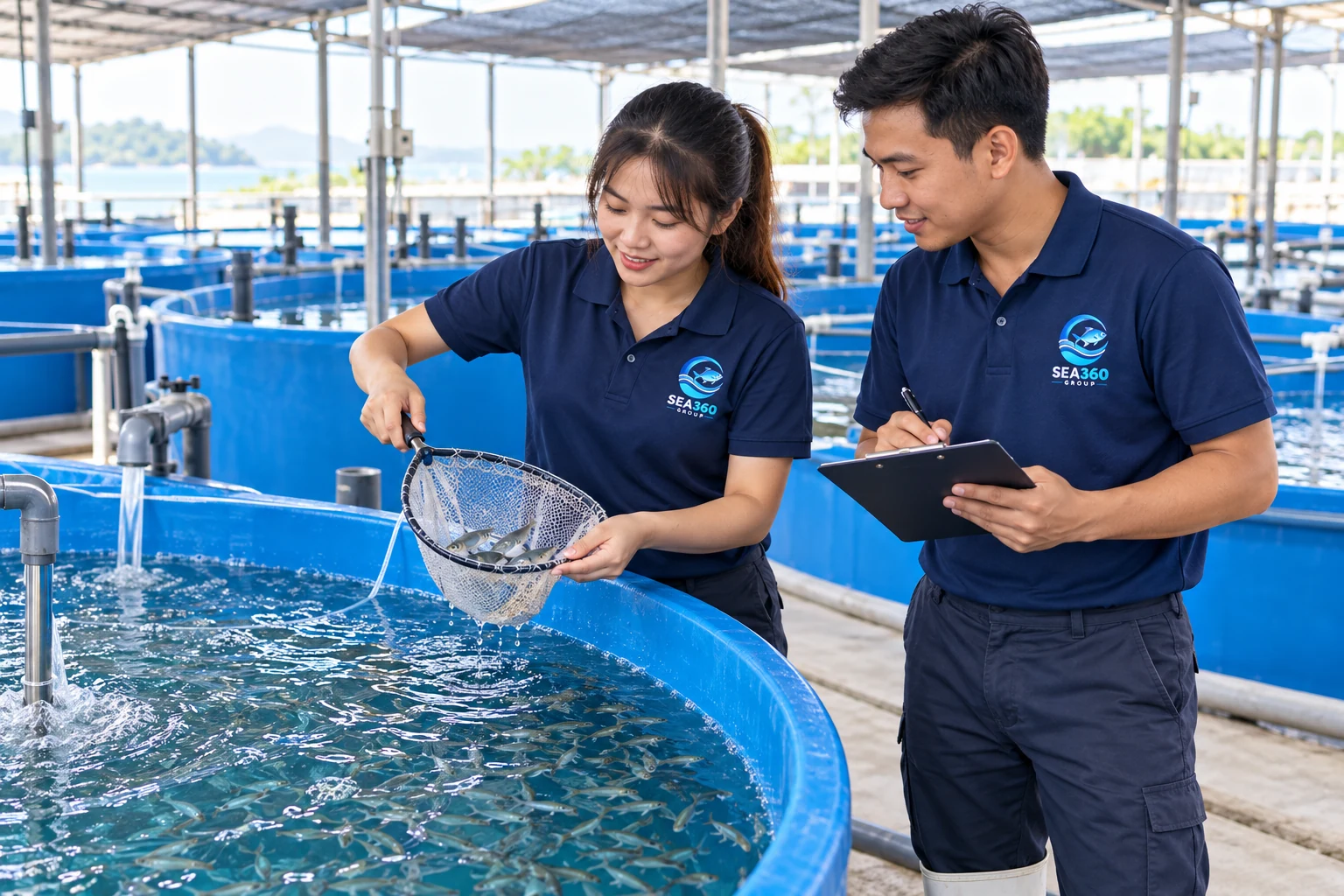 Hình minh họa khu ương cá giống RAS SEA360